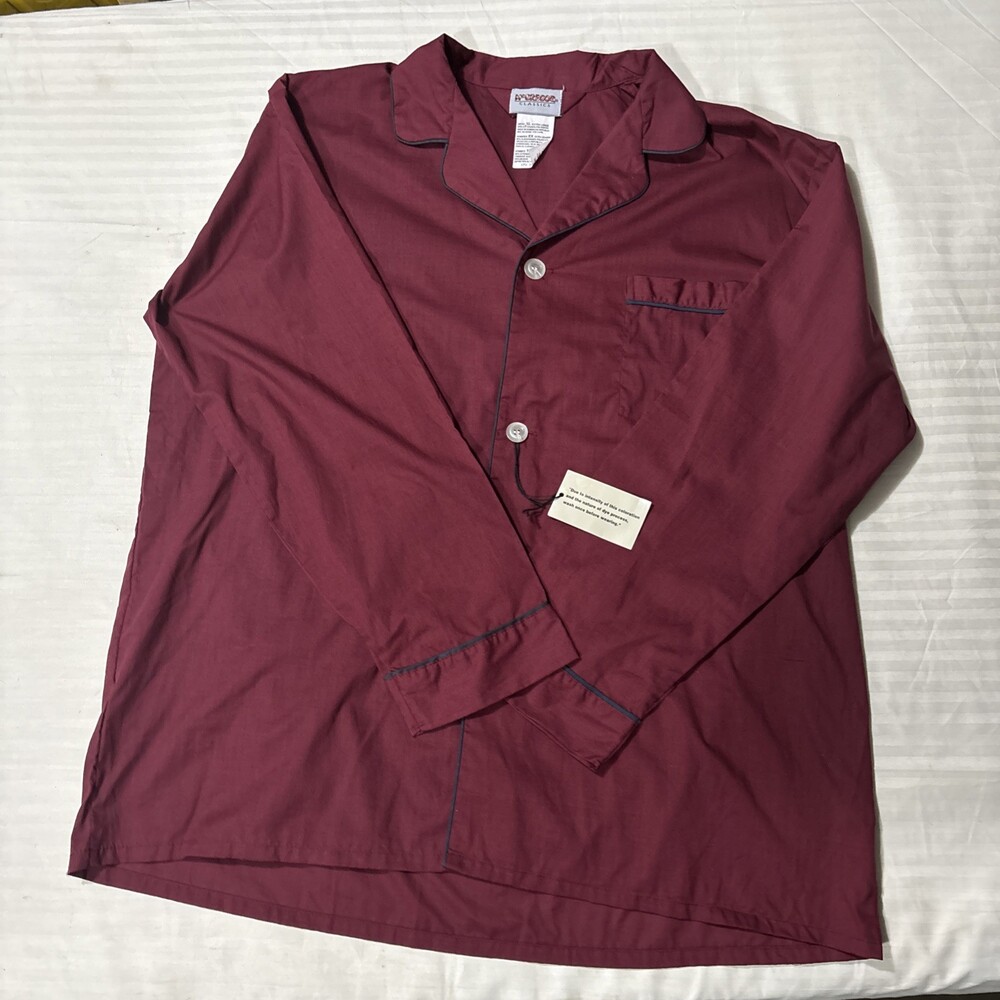 McGregor Classics Pajama Top Men’s XL Burgundy Button Front NWT.